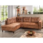 Bestmobilier - nordic - canap d'angle l - 5 places - convertible - industriel vintage - gauche