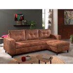 Bestmobilier - nordic - canap d'angle rversible - 4 places - convertible - industriel vintage