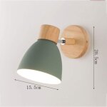 Nordic metal iron macaron chambre de chevet applique murale moderne simple e27 base en bois mural �tude ...