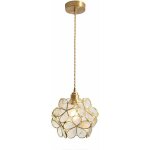 Nordic p�tale forme pendentif lampe en verre souffl� � la main et en laiton lampe suspendue simple t�te ...