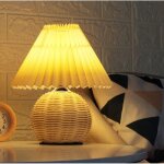 Nordique ancien lampe de chevet minimaliste rotin lampe de table led lampe de bureau avec abat - jour ...