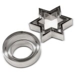 Set de poincons en inox etoiles cercles 3 tailles Set de poincons en inox etoiles cercles 3 tailles