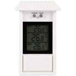Nouveau thermomètre hygromètre électronique mural étanche blanc adapté à une utilisation en extérieur, ... Nouveau thermomètre hygromètre électronique mural étanche blanc adapté à une utilisation en extérieur, ...