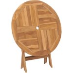 Nova - inlife table pliable de jardin 85x76 cm bois de teck solide
