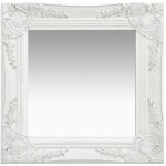 Nova - miroir mural carr style baroque 40x40 cm blanc dec022846