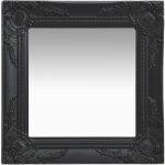The living store miroir mural style baroque 40x40 cm noir - miroir mural - miroir baroque - miroir design ...