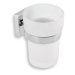 Novaservis - metalia 12 - verre pour brosses  dents et dentifrice avec support, verre / chrome 0206, ...