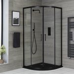 Hudson reed nox - cabine de douche quart de cercle 76cm x 76cm - noir