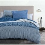 Parure de couette 100% coton 57 fils bleu 240x260 cm - la nuit berbere