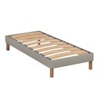 Nuit de coton - sommier  lattes en bois lino 90x190 cm coloris beige livr en kit