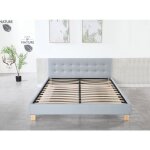 Frederic - solide et confortable lit avec sommier + tête de lit capitonnee couleur gris + pieds en 10 ... Frederic - solide et confortable lit avec sommier + tête de lit capitonnee couleur gris + pieds en 10 ...