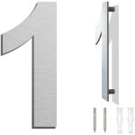 (num�ro 1 une)num�ro de maison moderne 152 mm de hauteur, fabriqu� en acier inoxydable 304 bross�, aspect ...