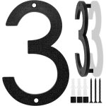 Num�ro de maison grande taille noire, 20cm, plaque flottante de num�ro de maison, num�ro de rue / porte ...