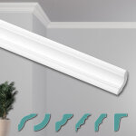 Heximo corniches de plafond modernes en polystyr�ne xps blanc, 2 m�tres moulures d�coratives angles: ...
