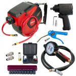 Oc - pro - kit pneumatique avec manometre de gonflage enrouleur cle a choc 19pcs Oc - pro - kit pneumatique avec manometre de gonflage enrouleur cle a choc 19pcs