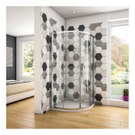 Ocean sanitaire - ocean cabine de douche 80x80x185cm cabine de douche 1 / 4 de rond en verre anticalcaire ...