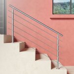Ocan kit garde - corps inox201 150cm (5 traverses + main courante) pour balcons / escaliers / terrasses. ...