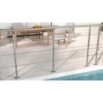 Oc�an kit garde - corps inox304 200cm (3 traverses + main courante) pour balcons / terrasses. usage int�rieur ...