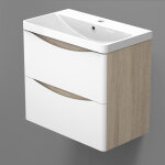 Ocean sanitaire ? meuble de rangement salle de bain avec lavabo en r�sine ? mdf robuste 59x34. 5x50cm ...