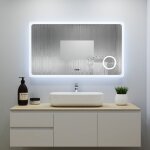 Ocean miroir salle de bain avec clairage + miroir mural cosmtique lumineux + 3couleurs led rglables ...