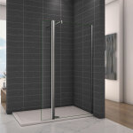 Ocean sanitaire - ocean paroi de douche avec volet pivotant 80 + 40x200cm mod?le d' itaroi avec une barre ...