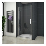 Ocean sanitaire - ocean porte de douche pivotante 90x197cm installation en niche avec 6mm verre anti ...