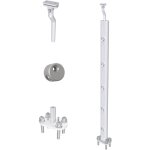 Ocean sanitaire - ocan poteau garde - corps aluminium argent - fixation  plat - usage intrieur et ...