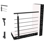 Ocean sanitaire - ocan garde - corps aluminium 100 cm - rampe d'escalier noir mat - intrieur & extrieur ...