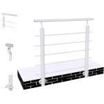 Ocean sanitaire - ocan garde - corps aluminium argent 100cm - rampe d'escalier 100cm - fixation latrale ...