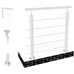 Ocean sanitaire - océan garde - corps aluminium argenté 100cm - rampe d'escalier 100cm - fixation à plat ... Ocean sanitaire - océan garde - corps aluminium argenté 100cm - rampe d'escalier 100cm - fixation à plat ...