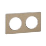 Schneider electric - odace touch, plaque bronze brossé liseré blanc 2 postes horiz. / vert. 71mm (s520804l) ... Schneider electric - odace touch, plaque bronze brossé liseré blanc 2 postes horiz. / vert. 71mm (s520804l) ...