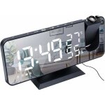 Odipie - r�veil � projection pour chambre � coucher grand �cran miroir led 7, 4 '' et radio - r�veil ...