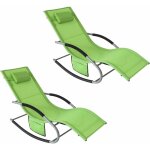 Sobuy lot de 2 chaises longues transat pliable jardin aluminium ? bain de soleil ergonomique � bascule ...
