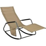 Sobuy - ogs47 - ka fauteuil  bascule transat de relaxation chaise longue bain de soleil rocking chair ...