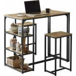 Ogt43 - f lot table et 2 tabourets de bar ensemble table de bar + chaises de bar table de bistrot table ...