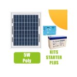 Ohm - easy - kit panneau solaire 5w 12v avec r�gulateur 5a et batterie