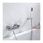 Homelody - mitigeur de baignoire cascade robinet de bain mural avec douchette chaud et froid laiton chrom ...