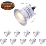 Oimg kit d'�clairage led pour terrasse 12 v, basse tension, �tanche ip67, blanc chaud, encastr� au sol, ...
