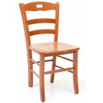 Chaise loris en bois de htre couleur cerise avec assise en bois massif