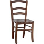 Chaise de salle � manger venice avec assise en bois de noyer fonc� massif