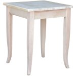 Okaffarefatto - table en bois brut mesurant 60 x 60 cm avec pieds sabre
