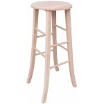 Okaffarefatto - tabouret de bar rond en bois brut � peindre h 80 cm avec pieds sabre
