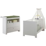 Ebuy24 - olja ensemble de meubles pour enfants, lit bébé et commode à langer, blanc. Ebuy24 - olja ensemble de meubles pour enfants, lit bébé et commode à langer, blanc.