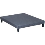 Olympe literie sommier en bois tapissier kit 180x200 cm coloris gris ciment livr en kit