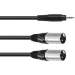 30225158 xlr cble adaptateur [1x jack mle 3. 5 mm - 2x xlr mle 3 ples] 1. 50 m noir - omnitronic