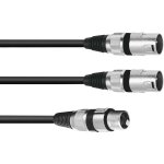 Omnitronic 30225205 xlr cble adaptateur [1x xlr femelle 3 ples - 2x xlr mle 3 ples] 1. 50 m noir