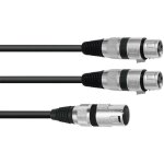 Omnitronic 30225210 xlr cble adaptateur [1x xlr mle 3 ples - 2x xlr femelle 3 ples] 1. 50 m noir