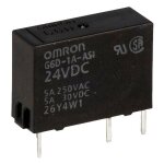 24v dc relay, 1 normal open contact  no  5 amps 250vac omron g6d - 1a - asi - 24dc