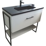 Zen - meuble salle de bain à poser 1dus - l90cm - blanc - laqué - livré monté - ondee Zen - meuble salle de bain à poser 1dus - l90cm - blanc - laqué - livré monté - ondee