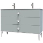 Zen - meuble de salle de bain  poser nemoo plan vasque - l120cm - vert d'eau - laqu - ondee